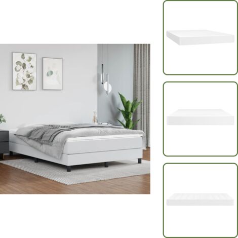 The Living Store Materasso a Molle Insacchettate Rigidità Media Bianco 140x200x20 cm in Similpelle - Schiuma