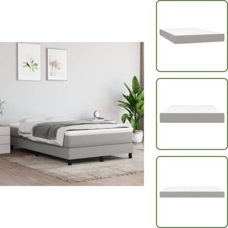 The Living Store Materasso a Molle Insacchettate Rigidità Media Grigio Chiaro 120x200x20 cm - Schiuma