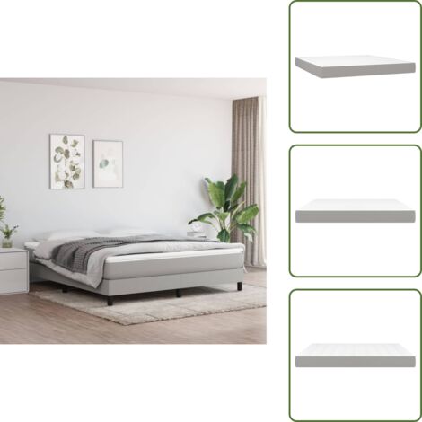 The Living Store Materasso a Molle Insacchettate Rigidità Media Grigio Chiaro 180x200x20 cm - Schiuma