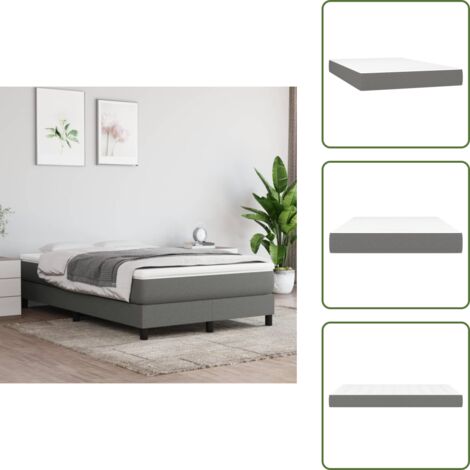 The Living Store Materasso a Molle Insacchettate Rigidità Media Grigio Scuro 120x200x20 cm - Materasso a molle