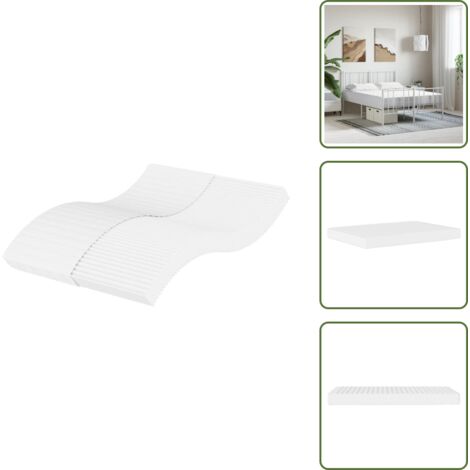 The Living Store Materasso in Schiuma Bianco 120x200 cm Durezza H2 H3 - Schiuma PU