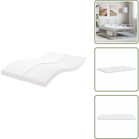 The Living Store Materasso in Schiuma Bianco 120x210 cm 7 Zone Durezza 20 ILD - Schiuma 20 ild
