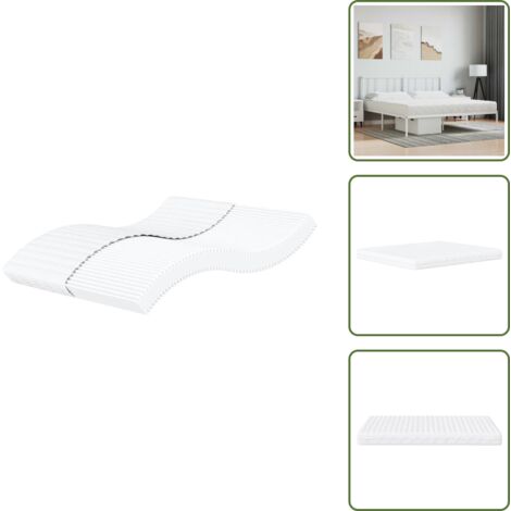 The Living Store Materasso in Schiuma Bianco 160x210 cm Durezza H2 H3 - Schiuma PU