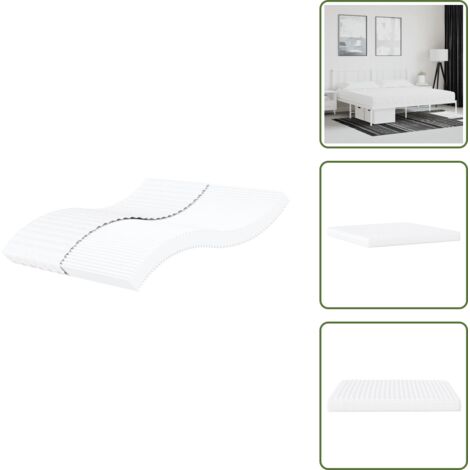 The Living Store Materasso in Schiuma Bianco 200x200 cm Durezza H2 H3 - Schiuma PU