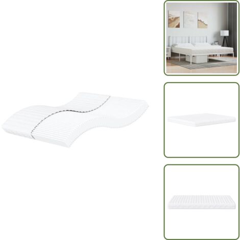 The Living Store Materasso in Schiuma Bianco 200x220cm Durezza H2 H3 - Schiuma PU