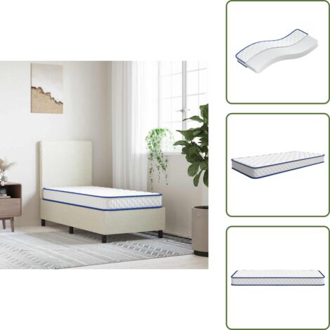 The Living Store Materasso Viscoelastico Bianco 80x160x17 cm Morbido - Schiuma viscoelastica