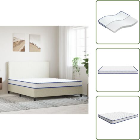 The Living Store Materasso Viscoelastico con Memoria 200 x 160 x 17 cm Morbido - Schiuma di memoria