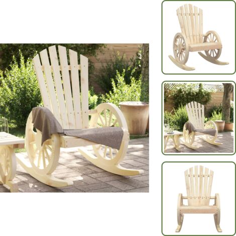 The Living Store Mecedora de jardín Adirondack madera maciza de abeto - Silla de jardín Adirondack