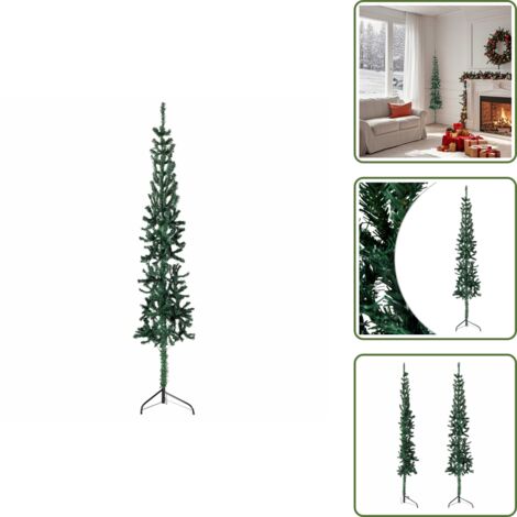 The Living Store Medio árbol de Navidad artificial con soporte verde 120 cm - Decoración de Navidad