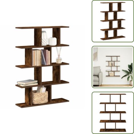 The Living Store Mensola a Cubo da Muro 12 Scomparti in Truciolato Rovere Fumo - Mensola a cubo