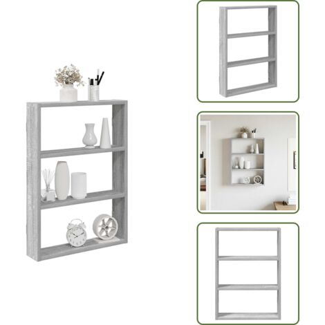 The Living Store Mensola a Muro Grigio Sonoma 43x9x60 cm in Truciolato - Truciolato