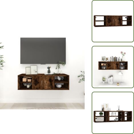 The Living Store Mensola a Muro Rovere Fumo 102x30x29 cm Legno Multistrato - Mensola in legno