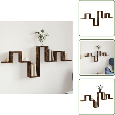 The Living Store Mensola a Muro Rovere Fumo 104,5x10x43 cm Legno Multistrato - Scaffale a muro