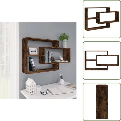 The Living Store Mensola a Muro Rovere Fumo 104x20x58,5 cm Legno Multistrato - Mensola in legno