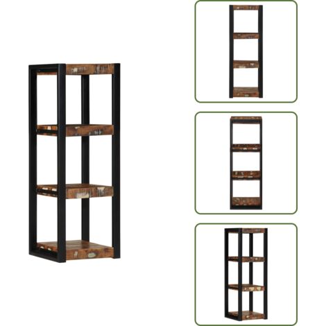The Living Store Mensola da Parete Multicolore 35x35x100 cm in Legno Recupero - Scaffale a muro