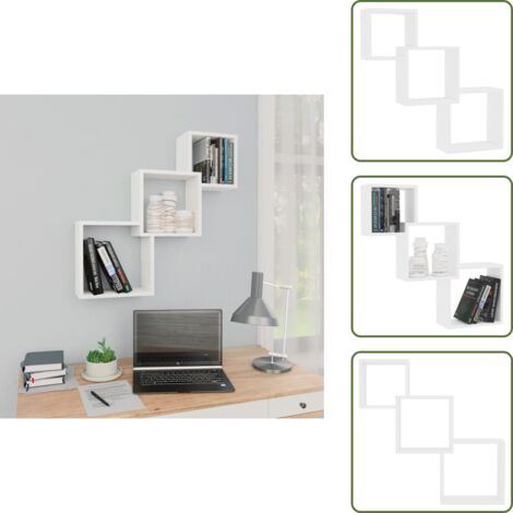The Living Store Mensole a Muro Cubiche Bianche 68x15x68 cm Legno Multistrato - Mensole cubiche
