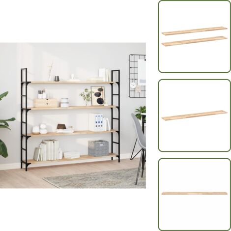 The Living Store Mensole da Parete 2 pz 160x20x2 cm Legno Acacia Non Trattato - Scaffale a parete