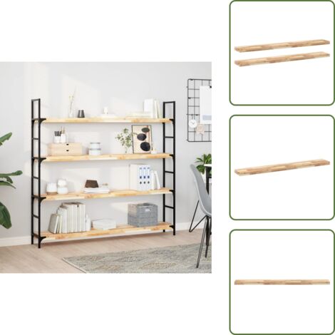 The Living Store Mensole da Parete 2 pz 160x20x4 cm Legno Acacia Non Trattato - Scaffale galleggiante