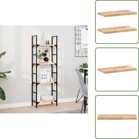 The Living Store Mensole da Parete 2 pz 60x20x2 cm Legno Acacia Non Trattato - Scaffale galleggiante