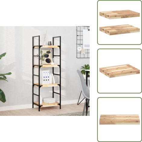 The Living Store Mensole da Parete 2 pz 60x30x4 cm Legno Acacia Non Trattato - Scaffale a parete