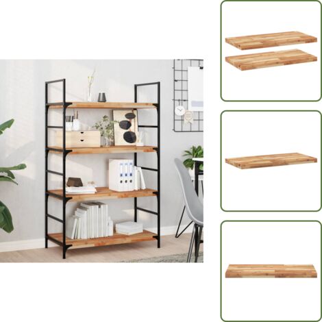 The Living Store Mensole da Parete 2 pz 80x40x4 cm Legno Acacia Rifinito a Olio - Scaffale in legno