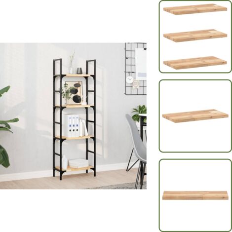 The Living Store Mensole da Parete 3 pz 60x20x2 cm Legno Acacia Non Trattato - Scaffale a parete
