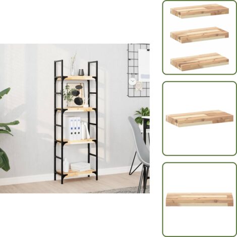 The Living Store Mensole da Parete 3 pz 60x20x4 cm Legno Acacia Non Trattato - Scaffale a parete