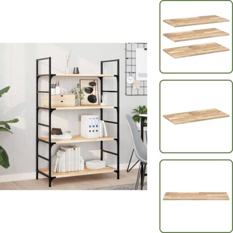 The Living Store Mensole da Parete 3 pz 60x40x2 cm Legno Acacia Non Trattato - Scaffale a parete