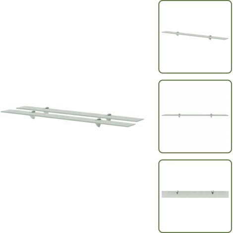 The Living Store Mensole Galleggianti 2 pz in Vetro 100x10 cm 8 mm - Mensola galleggiante