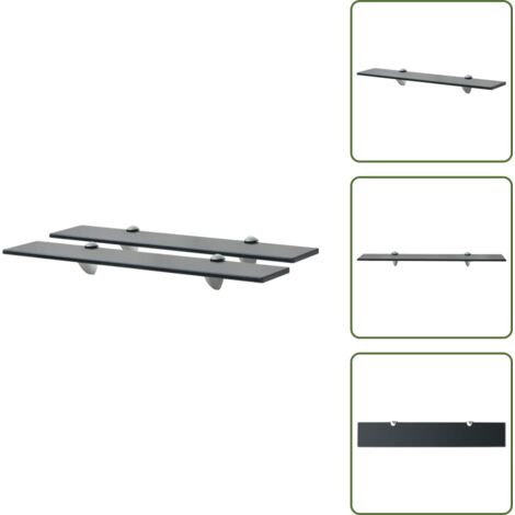 The Living Store Mensole Galleggianti 2 pz in Vetro 60x10 cm 8 mm - Mensola in vetro