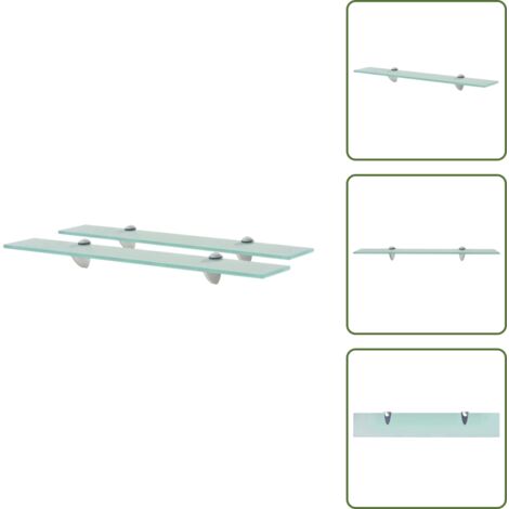 The Living Store Mensole Galleggianti 2 pz in Vetro 60x10 cm 8 mm - Mensola in vetro