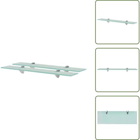 The Living Store Mensole Galleggianti 2 pz in Vetro 60x20 cm 8 mm - Mensola in vetro