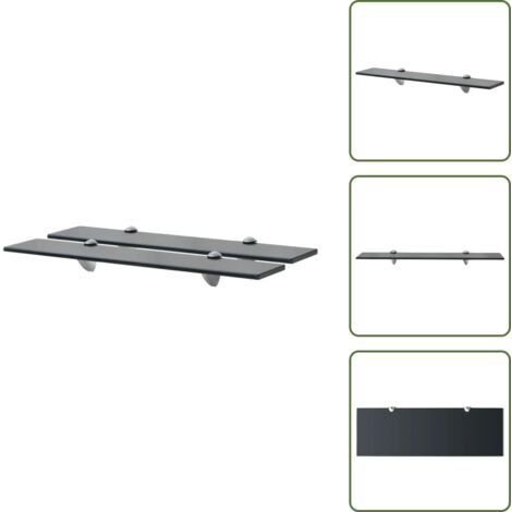 The Living Store Mensole Galleggianti 2 pz in Vetro 60x20 cm 8 mm - Mensola in vetro