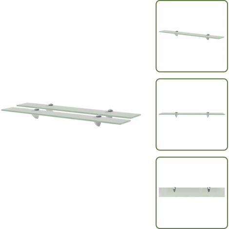 The Living Store Mensole Galleggianti 2 pz in Vetro 70x10 cm 8 mm - Mensola galleggiante