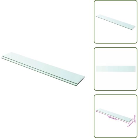 The Living Store Mensole in Vetro Trasparente 2 pz 100x15 cm - Mensola trasparente