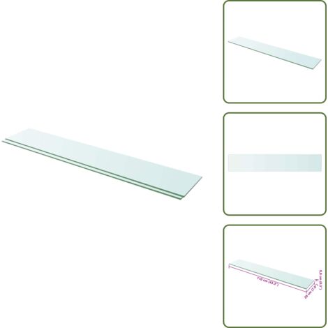 The Living Store Mensole in Vetro Trasparente 2 pz 110x20 cm - Mensola trasparente