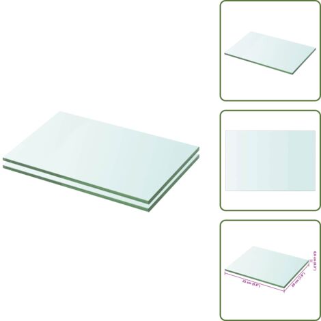 The Living Store Mensole in Vetro Trasparente 2 pz 20x25 cm - Mensola trasparente
