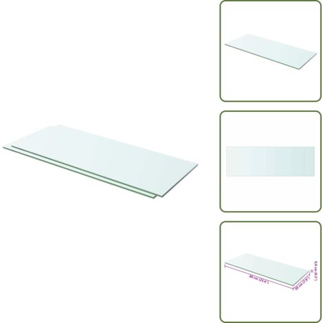 The Living Store Mensole in Vetro Trasparente 2 pz 60x20 cm - Mensola trasparente