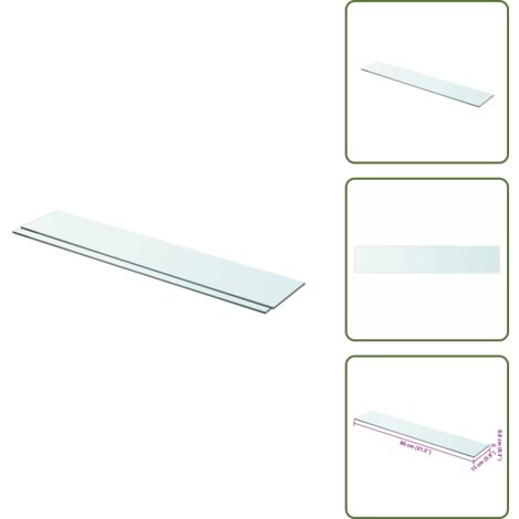 The Living Store Mensole in Vetro Trasparente 2 pz 80x15 cm - Mensola trasparente