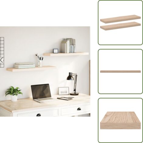 The Living Store Mensole Pensili 2 pz 80x23,5x4 cm in Truciolato - Scaffale a parete