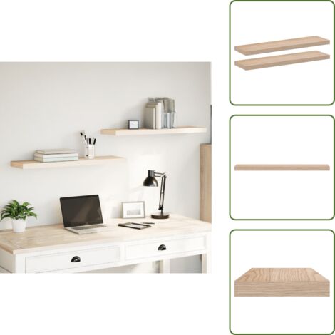 The Living Store Mensole Pensili 2 pz 90x23,5x4 cm in Truciolato - Scaffale a parete