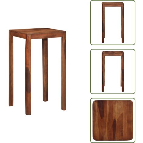 The Living Store Mesa alta de madera maciza de acacia 60x60x107 cm - Mesa de madera