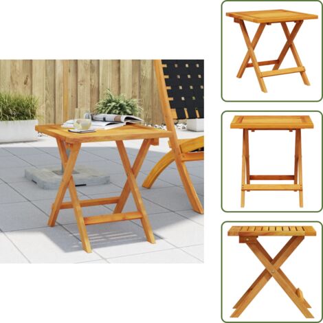 The Living Store Mesa auxiliar de jardín madera maciza de acacia 40x40x40 cm - Mesa de exterior