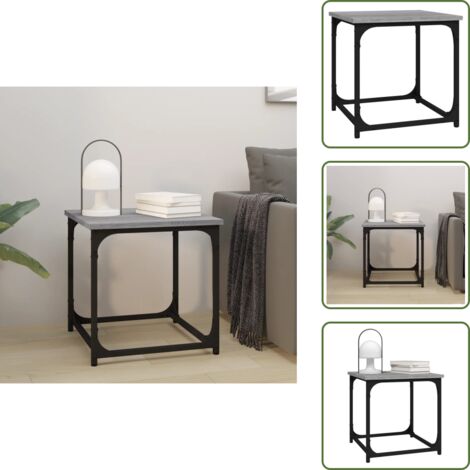The Living Store Mesa auxiliar de madera contrachapada gris Sonoma 40x40x40 cm - Madera contrachapada