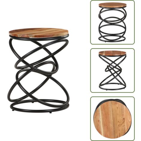 The Living Store Mesa auxiliar de madera de acacia maciza 40x40x52 cm - Mesa de centro