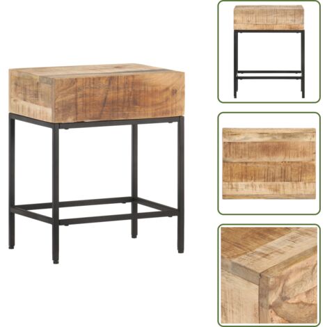 The Living Store Mesa auxiliar de madera de mango maciza 40x30x50 cm - Mesa de madera maciza