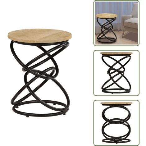 The Living Store Mesa auxiliar de madera maciza de mango 40x50 cm - Mesa de centro