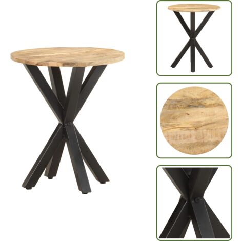 The Living Store Mesa auxiliar de madera maciza de mango 48x48x56 cm - Madera de mango