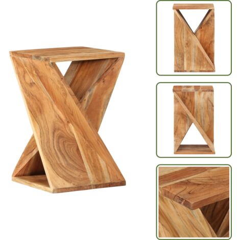 The Living Store Mesa auxiliar madera maciza de acacia 35x35x55 cm - Mesa de acacia