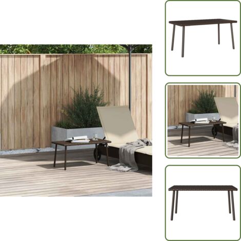 The Living Store Mesa centro jardín rectangular marrón 80x40x37 cm - Mesa de centro